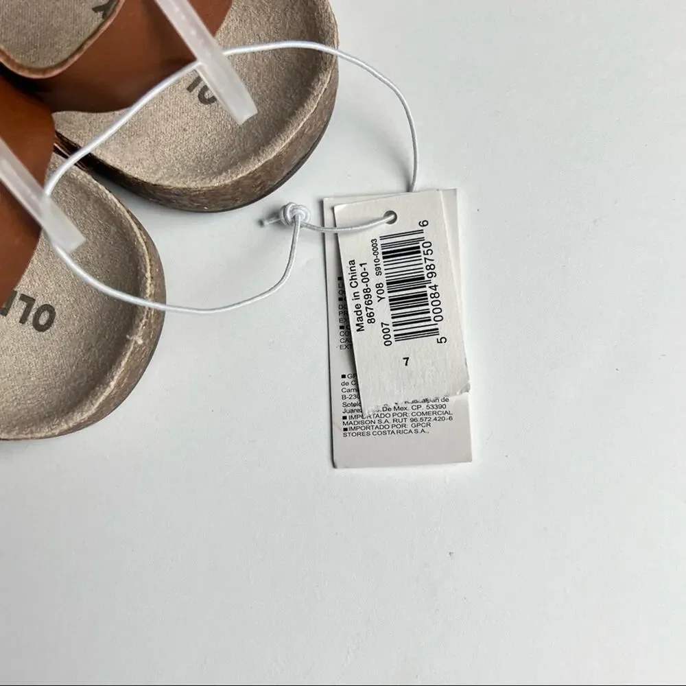 Old Navy Unisex Faux Leather Cognac Strappy Fisherman Style Sandals Sz 7